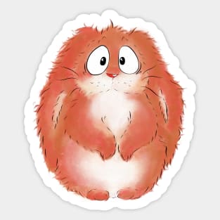 Polite cute orange rabbit Sticker